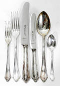 100227 J A HENCKELS GERMAN SILVER FLATWARE SERVICE