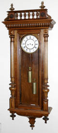 091279 VIENNESE WALNUT REGULATOR CLOCK REPLACED WORKS