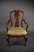 Italian Walnut Open Armchair