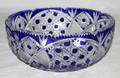 090286 FRENCH CUT CRYSTAL COBALT BLUE BOWL