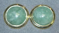 090257 YELLOW GOLD  CABOCHON JADE EARRINGS