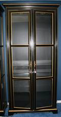 092225 KINDEL PAINTED BLACK WOOD CHINA CABINET