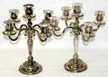 12341 SILVER PLATE CANDELABRAS SET OF 3 H 1125