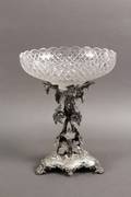Silverplated Epergne w Cut Glass Bowl