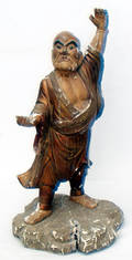 12333 CHINESE CARVED WOOD POLYCHROME SCULPTURE H20