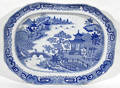 10329 ENGLISH BLUE  WHITE PORCELAIN PLATTER