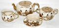 122402 SATSUMA PORCELAIN TEA SET DECORATED W GEISHAS