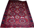 122398 HANDWOVEN WOOL AFGHAN RUG 6 8 X 3 9