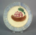 Blue spatter plate 19th c