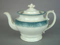 Teal spatter teapot 19th c