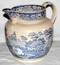 112300 STAFFORDSHIRE UNDERGLAZE BLUE  CREAM PITCHER