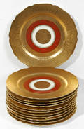 111500 CZECHOSLOVAKIAN GOLD DECORATED DINNER PLATES