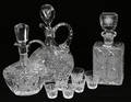 110347 CRYSTAL DECANTERS  SHOT GLASSES