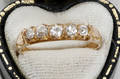 110345 YELLOW GOLD  MINE CUT DIAMOND RING