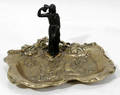 102392 ENGLISH BRASS INKWELL WOMAN HOLDING VASE