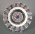 Purple and black rainbow spatter plate 19th c