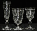 100273 CUT  ETCHED GLASS WINE GLASSES