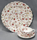 092291 SPODE ROSEBUD CHINTZ DEMIPORCELAIN DISHES