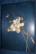 092296 CHINESE CARVED BONE FLOWERS MOUNTED ON WOOD