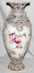 10367 JAPANESE ENAMEL  PORCELAIN VASE EMBOSSED