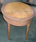 121422 LOUIS XVI STYLE CARVED  ANTIQUED WOOD TABLE