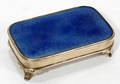 120398 FRENCH FOOTED BRASS  ENAMEL HINGED BOX