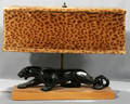 120393 LAMPS W LEOPARD PRINT SHADES  PANTHER BASE