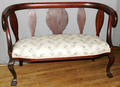 112327 MAHOGANY FRAME UPHOLSTERED SETTEE