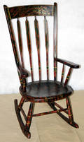 102425 PAINTED RED HITCHCOCK ROCKING CHAIR