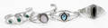 100332 NAVAJO SILVER ONYX TURQUOISE BRACELETS