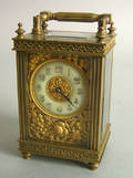 French brass time only carriage clock