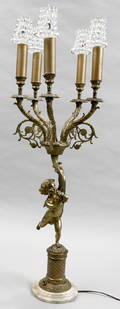 092309 BRONZE FIGURAL TORCHIERE