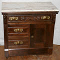 091342 ANTIQUE OAK WASHSTAND PLUS MARBLE TOP