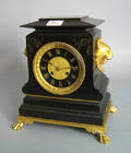 Black marble mantle clock