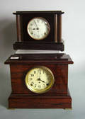 Two Seth Thomas mantle clocks with faux rosewood cases