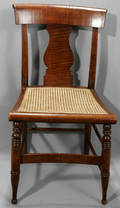 090345 AMERICAN TIGER MAPLE  CANE SIDE CHAIR