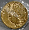 090357 US 10 GOLD INDIAN  EAGLE HEAD COIN 1909S