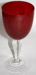 092330 RED  CLEAR CRYSTAL WINE GOBLETS H75
