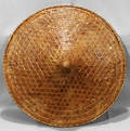 12424 CHINESE HAT BASKET BAMBOO REED LACQUERED