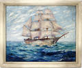 12406 JUAN JOSE SEGURA OIL ON CANVAS SAILING SHIP