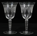 10418 AMERICAN ETCHED CRYSTAL WATER GOBLETS H 7
