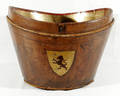 122479 LEATHER BUCKET ANTIQUE H 10 W 14 D 12