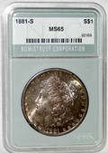 120450 US MORGAN SILVER DOLLAR 1881S MS65NTC TONED