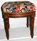 120435 LOUIS XVI STYLE WALNUT BENCH W CUSHION