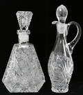 120458 CUT GLASS DECANTER  WINE CRUET H 11 12