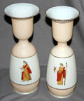 102465 PAIR OF BRISTOL CREAMWHITE MANTLE VASES