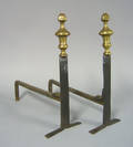 Pair of English or American knife blade andirons early 18th c