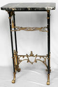 092328 WROUGHT IRON MARBLE TOP OCCASIONAL TABLE