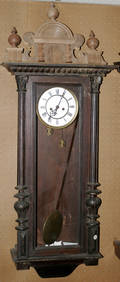 091386 GUSTAV BECKER VIENNESE WALNUT REGULATOR CLOCK