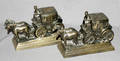 090389 KRONHEIM SPELTER STAGE COACH BOOK ENDS